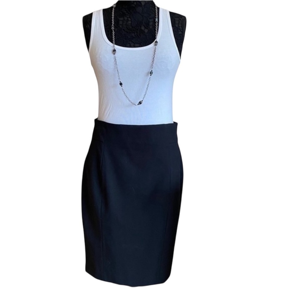 ZARA black spandex stretch evening fitted pencil mini skirt size …